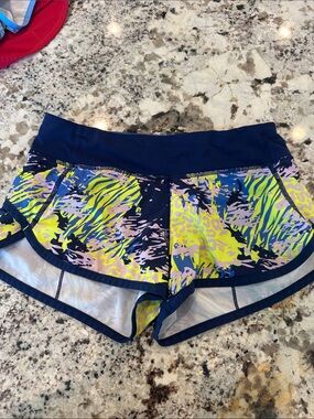 Ivivva Navy Multicolor Printed Athletic Shorts